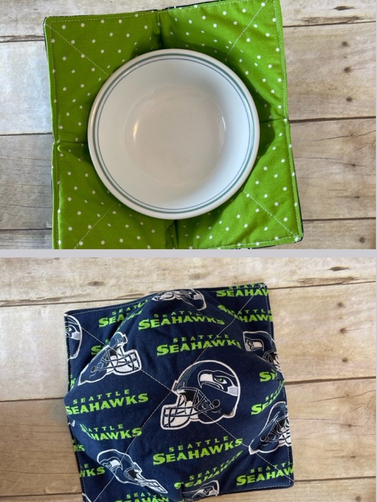 Hand Crafted Other - Microwave Bowl Cozy Reversible NFL Seattle Seahawks